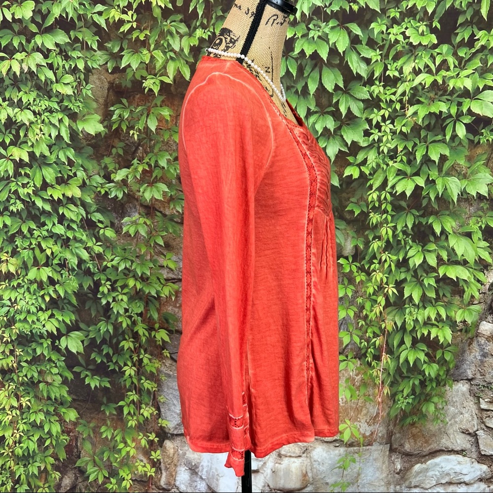 SOFT SURROUNDINGS Bohemian Festival Pumpkin Embellished Long Sleeve Tee, XS - Picture 6 of 12